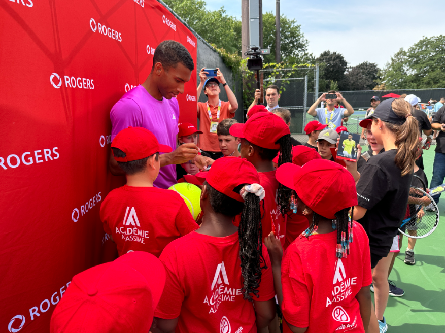 Youth tennis clinic held alongside Félix Auger-Aliassime at National Bank Open in Montreal