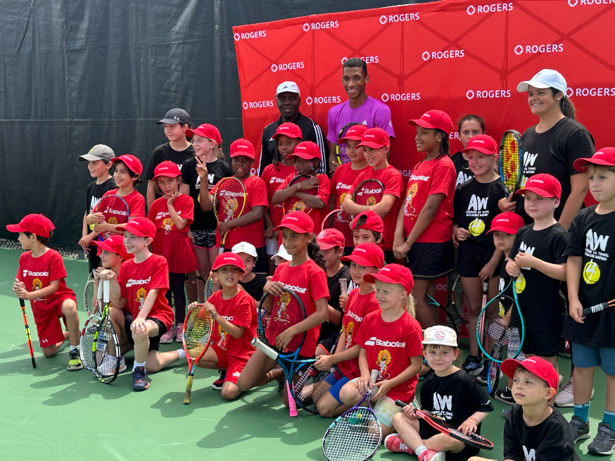 Youth tennis clinic held alongside Félix Auger-Aliassime at National Bank Open in Montreal