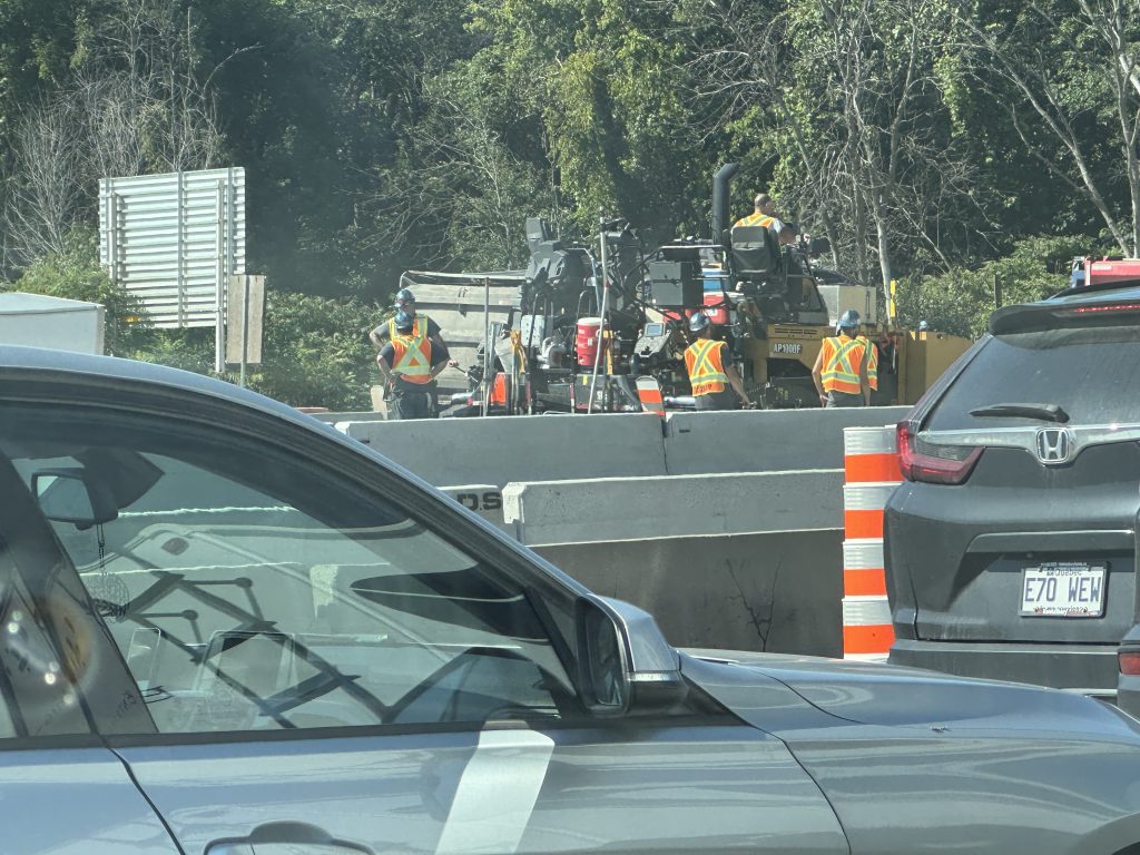 Construction at Île-aux-Tourtes bridge on Sept. 5. (Credit: Gareth Madoc-Jones/CityNews)