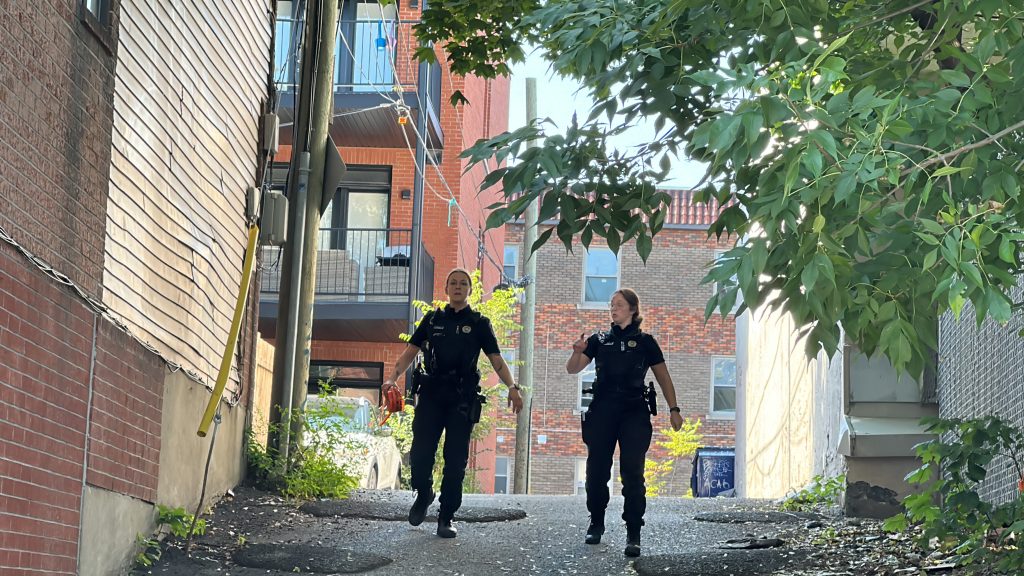 Montreal police (SPVM) on the scene after two bodies found in an apartment building on Sept. 11, 2024.