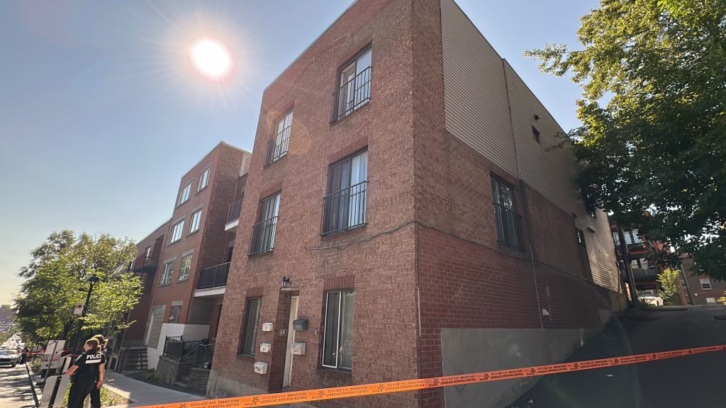 Montreal police (SPVM) on the scene after two bodies found in an apartment building on Sept. 11, 2024.