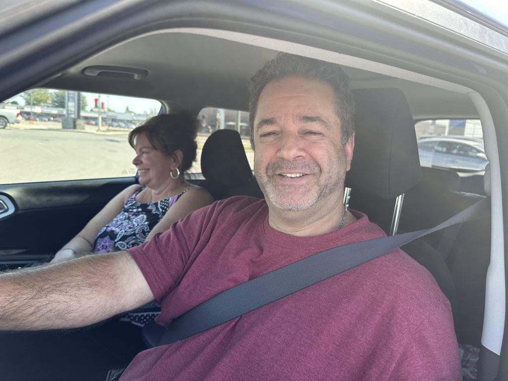 Richard Chamois Terrasse-Vaudreuil resident in his vehicle on Sept. 5. (Credit: Gareth Madoc-Jones/CityNews)