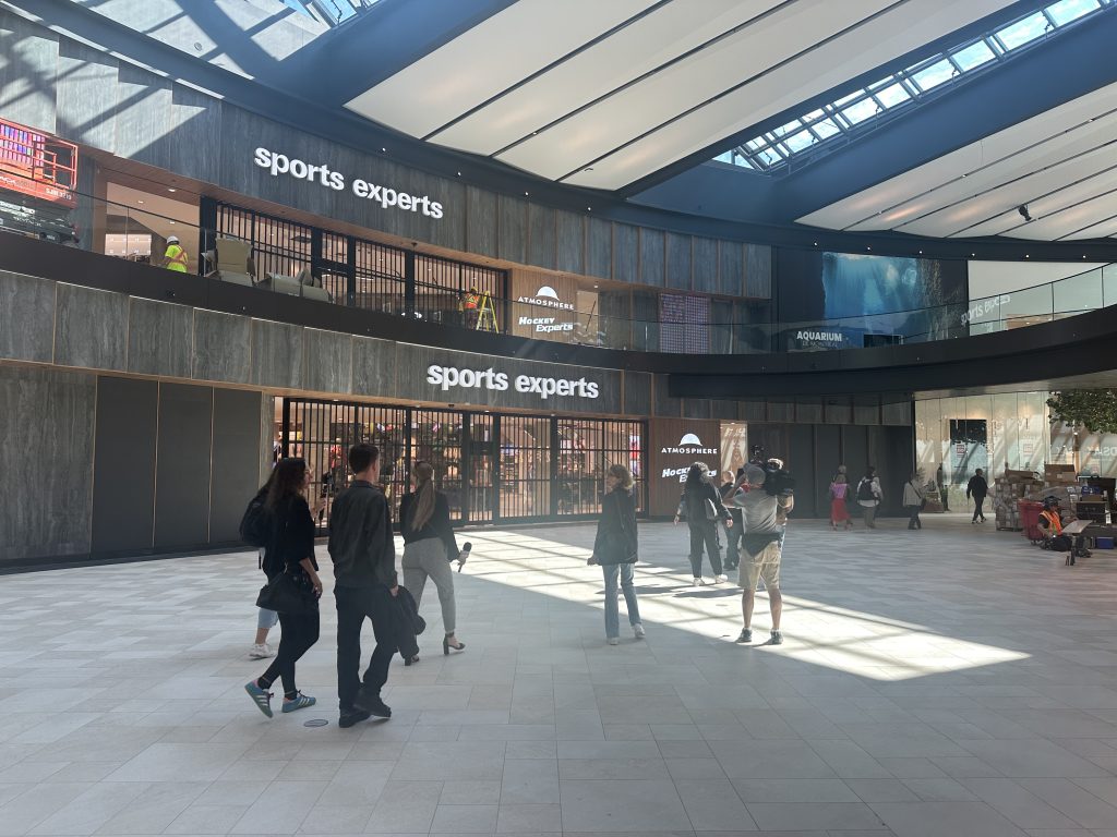 stores are seen inside the royalmount mall