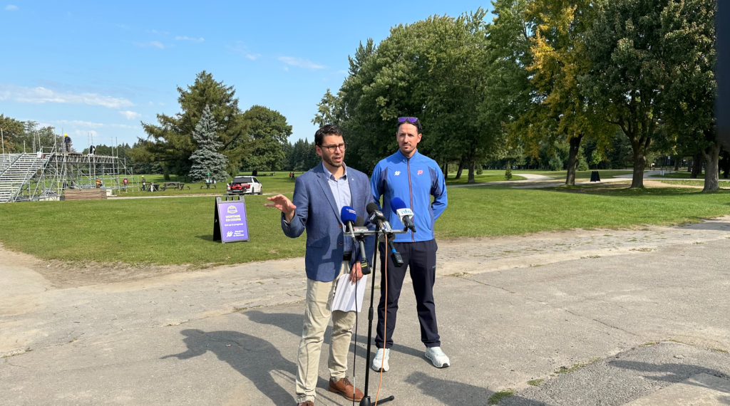 City of Montreal spokesperson Guillaume Rivest and Montreal Beneva Marathon Executive Producer Alex Ratthé