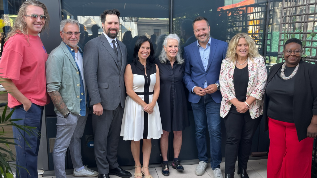 Montreal Mayor Valérie Plante, Culture and Communications Minister Mathieu Lacombe and other elected officials