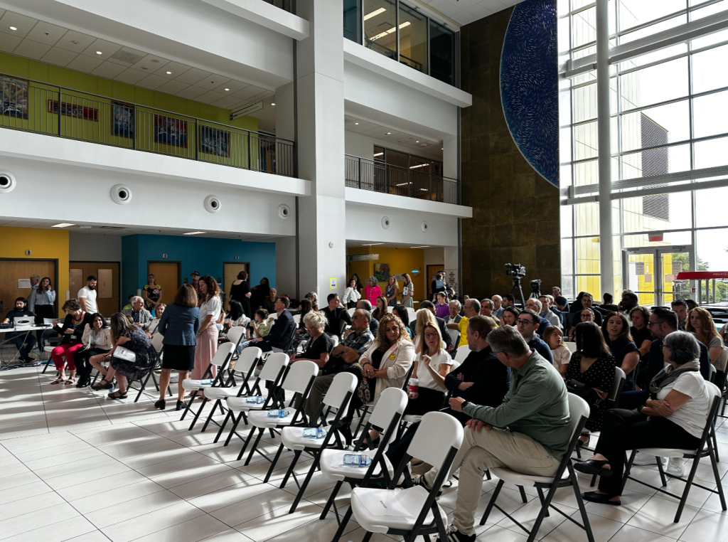 people are seated at the montreal childrens hospital