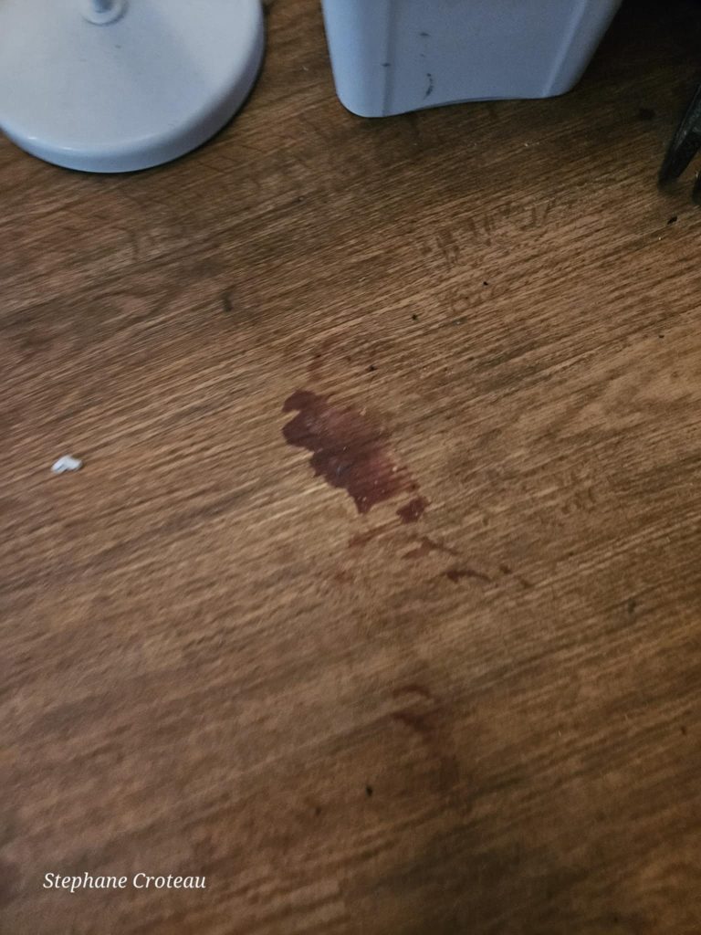 blood on floor