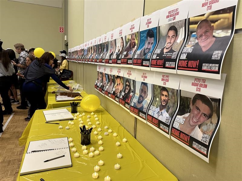 Montrealers honour those killed and taken hostage on Oct. 7, 2023 during the Hamas attack on Israel.