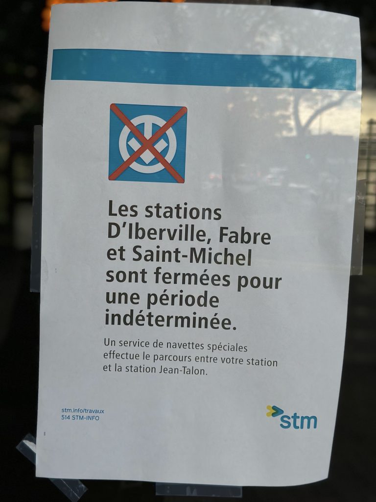 St-Michel metro station closed in Montreal.