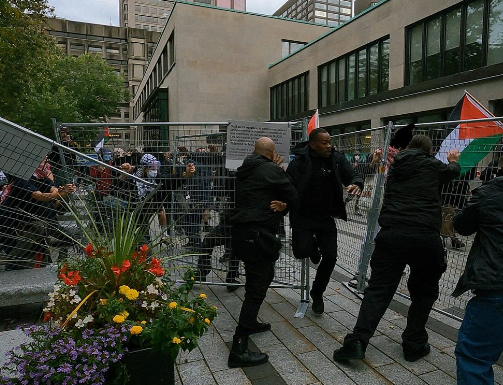 man breaks through gates at mcgill