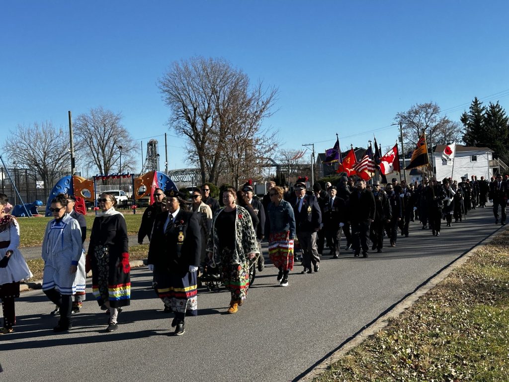 Annual Remembrance Day march in Kahnawake honouring women in military this year