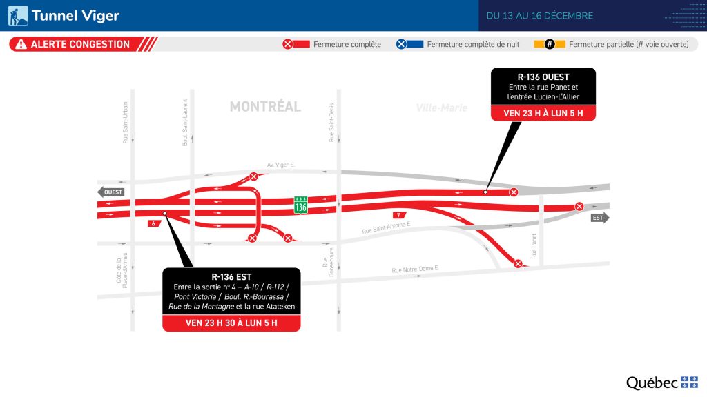 Map of road closure