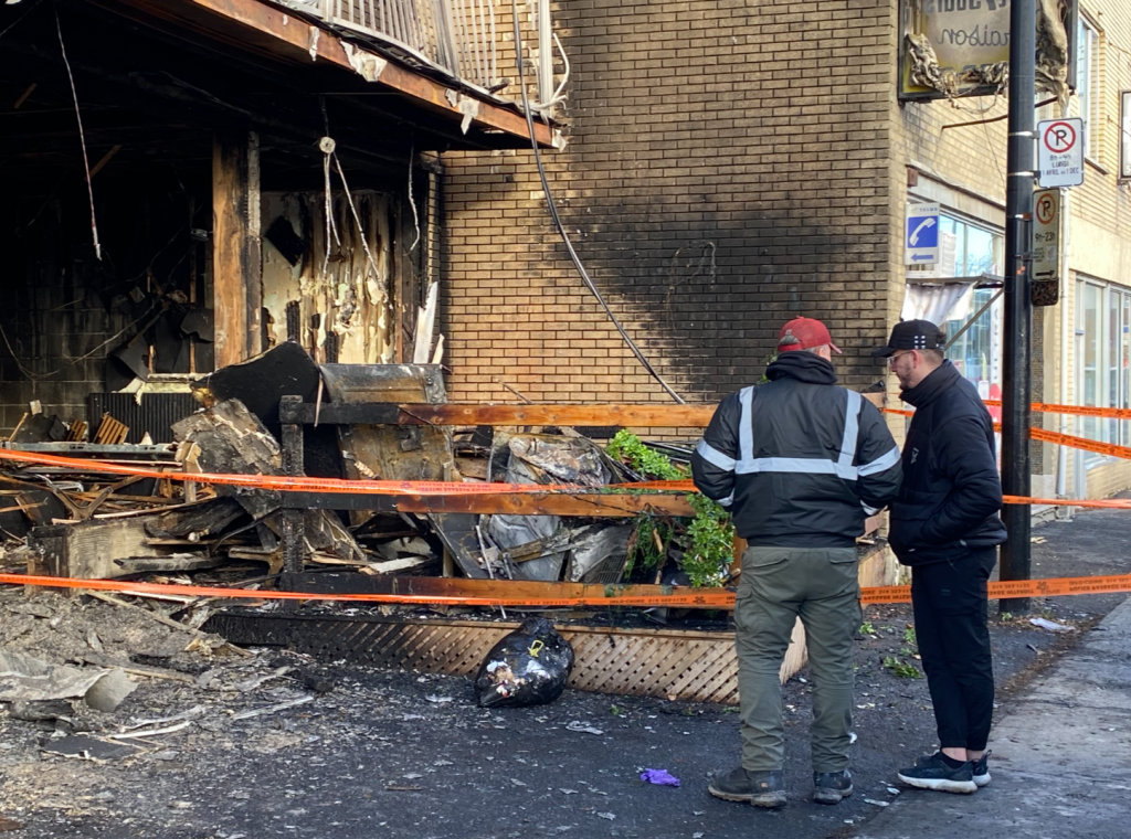 restaurant and apartment fire damage