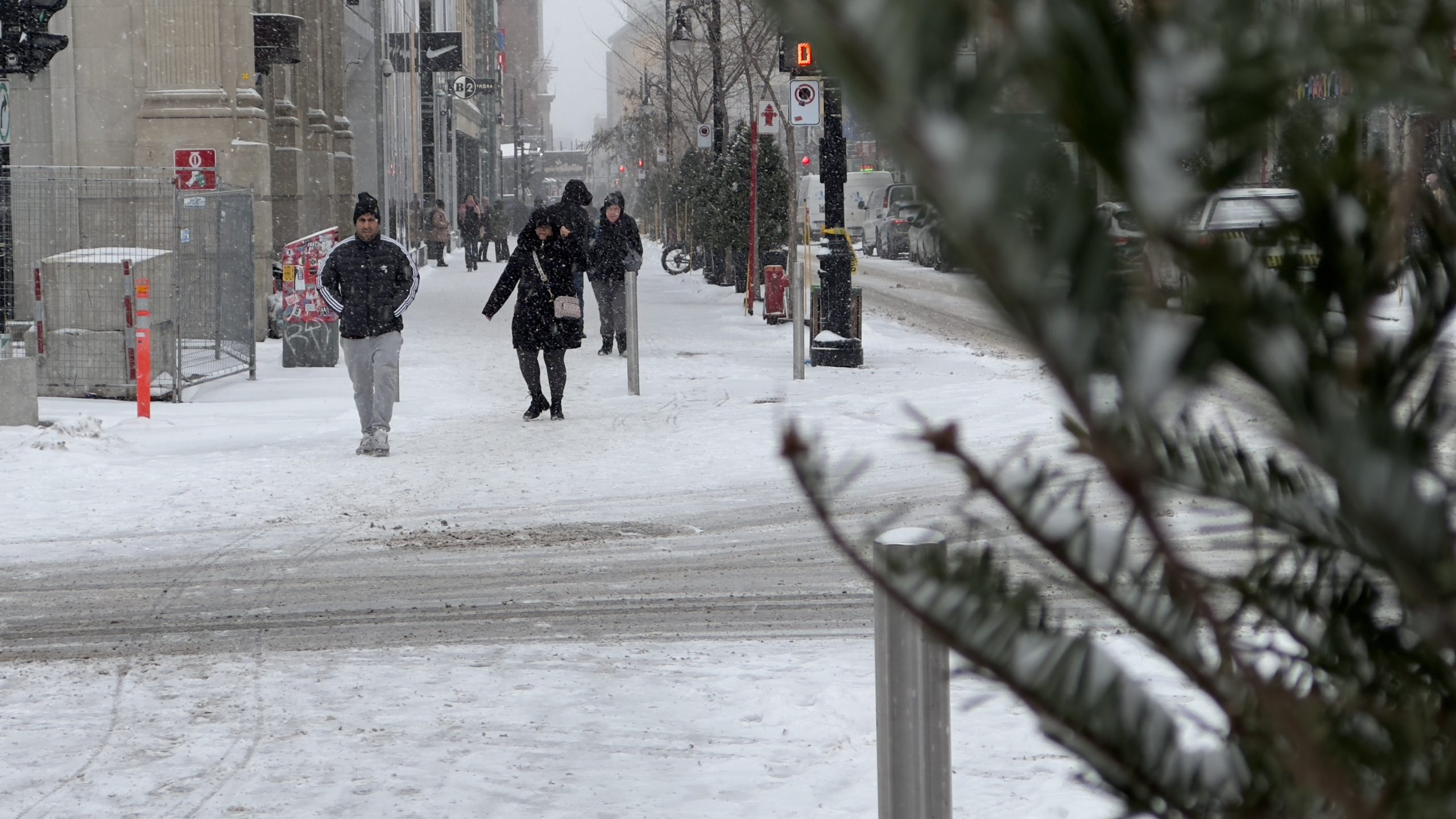 Another grey and cold day, more snow on the way in Montreal
