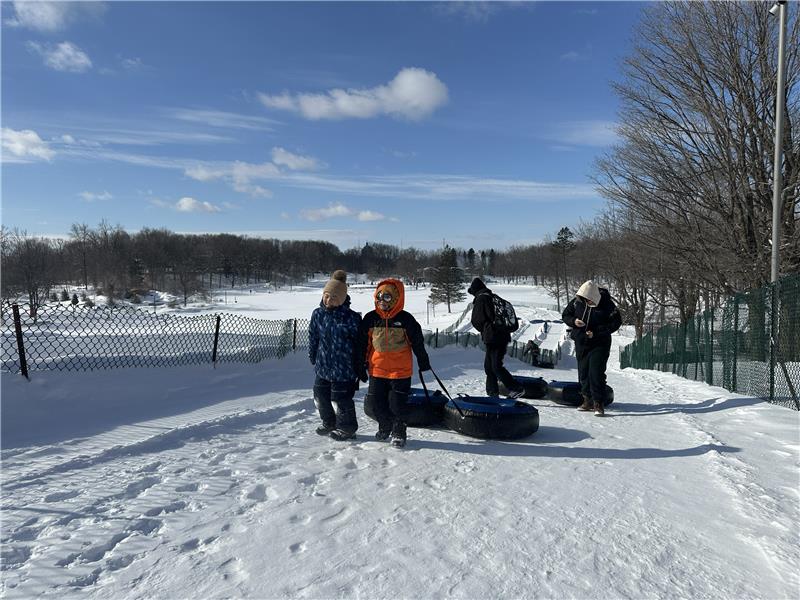 International students get a taste of winter, snow tubing in Montreal