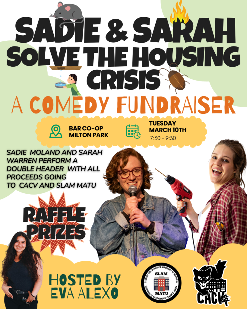 'Sadie & Sarah Solve the Housing Crisis' a comedy fundraiser. Bar CO-OP Milton Park. Tuesday March 10 7:30 to 9:30 p.m.